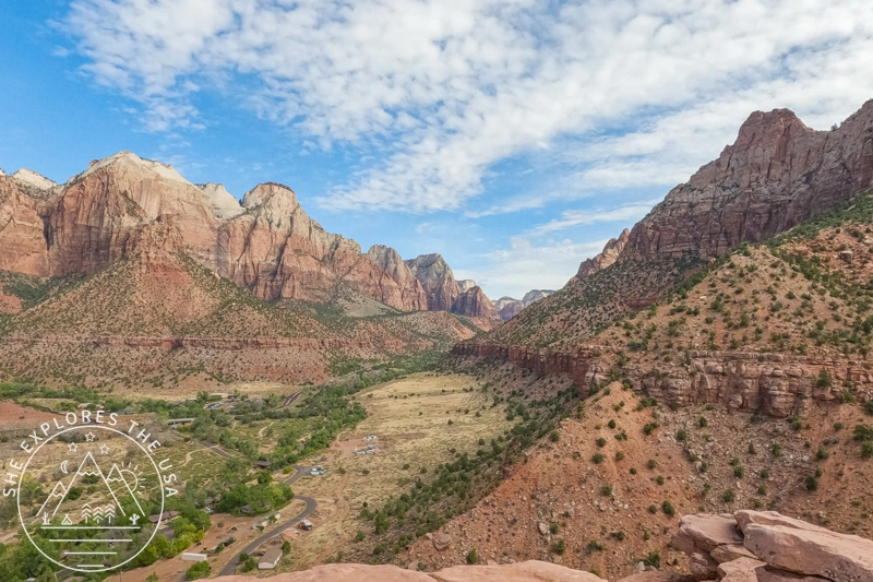 zion canyon view from Emerald Pools Trail