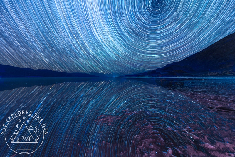 Star Trails Over Lake Manly, Death Valley National Park