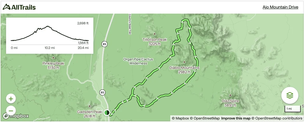 Ajo Mountain Drive map