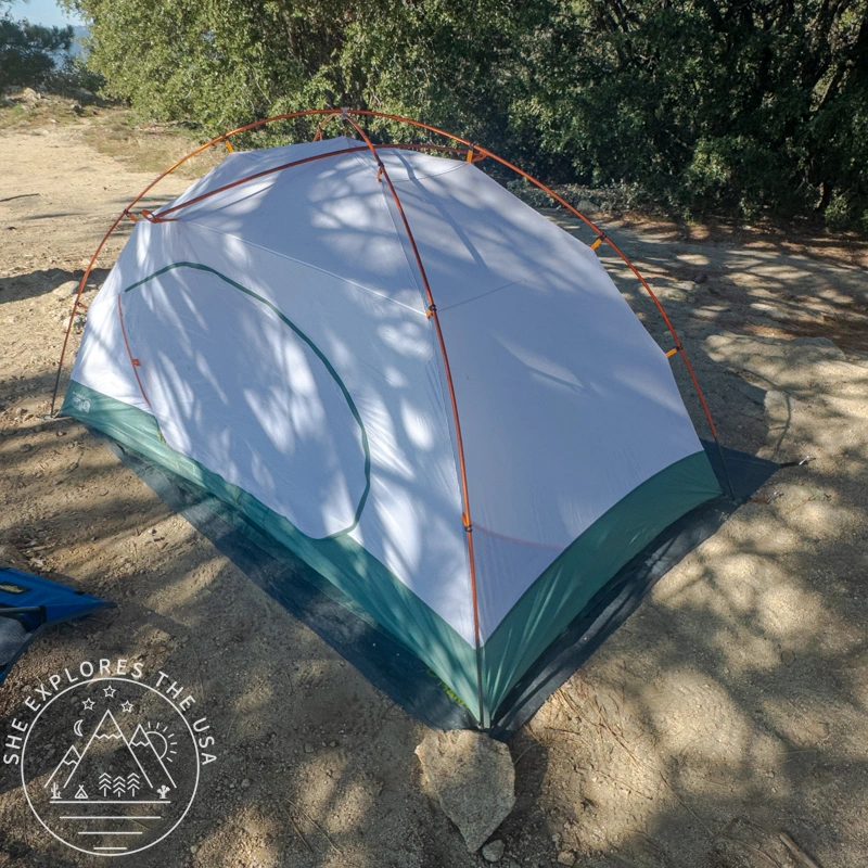 Mineral King All Season tent with canopy setup with the poles, without the rainfly