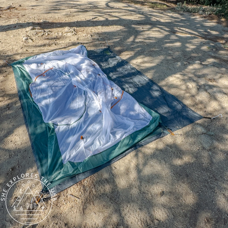 Mineral King All Season tent with canopy laying flat over the footprint