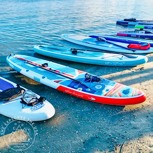 Niphean Classic Clovis Point Series All-Around 10'6_ Inflatable Stand-Up Paddle Board in Ocean sapphire