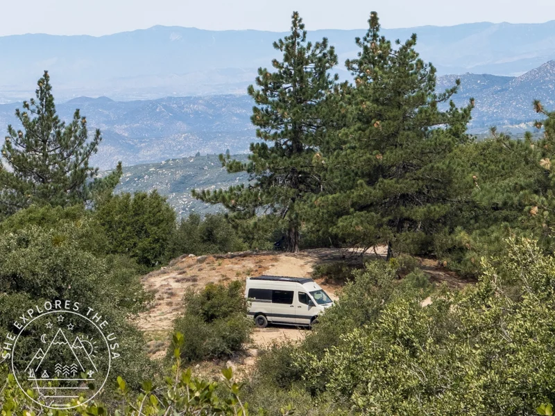 outdoorsy van rental review - destination idyllwild van in the wild