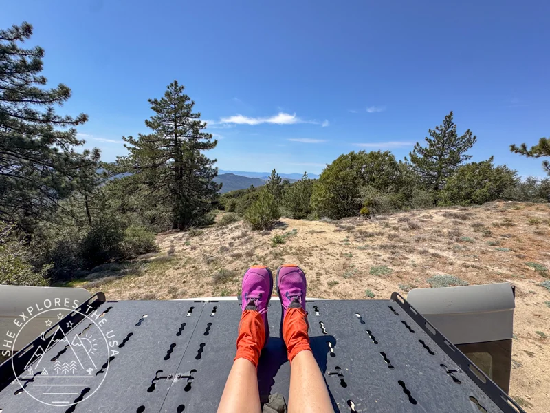 outdoorsy van rental review - destination idyllwild - view from van roof