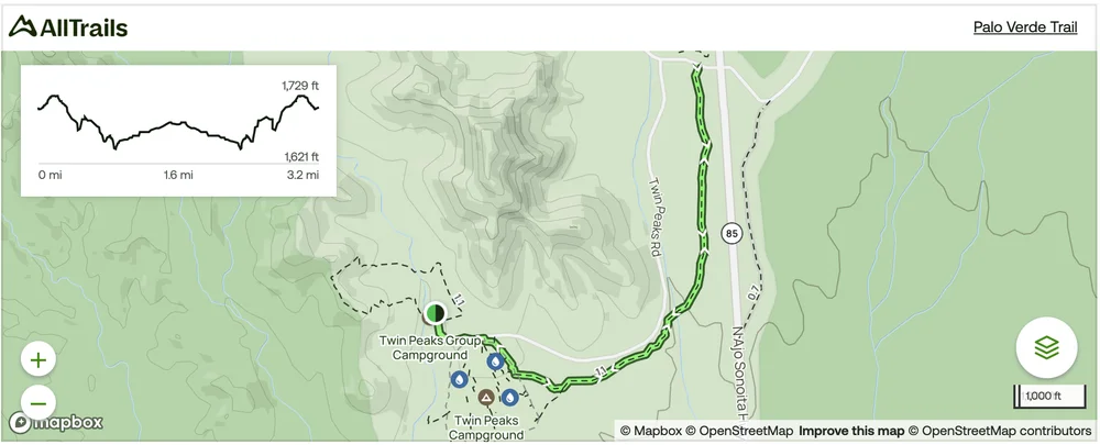 Palo Verde Trail map