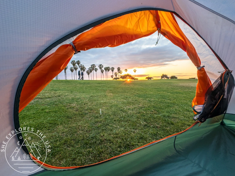 view from inside the Mineral King All Season Tent with inner canopy mesh doors unzipped