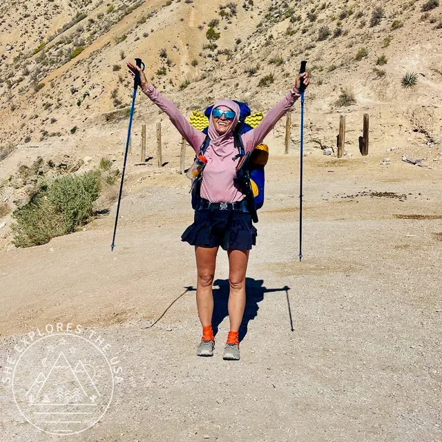 Havasupai Trailhead with carbon z trekking poles
