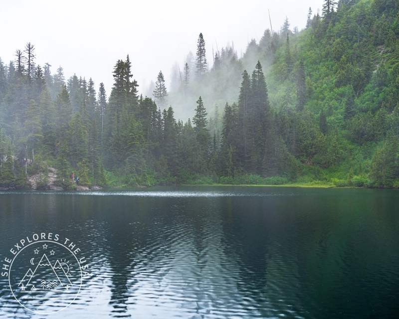 snow lake reflections