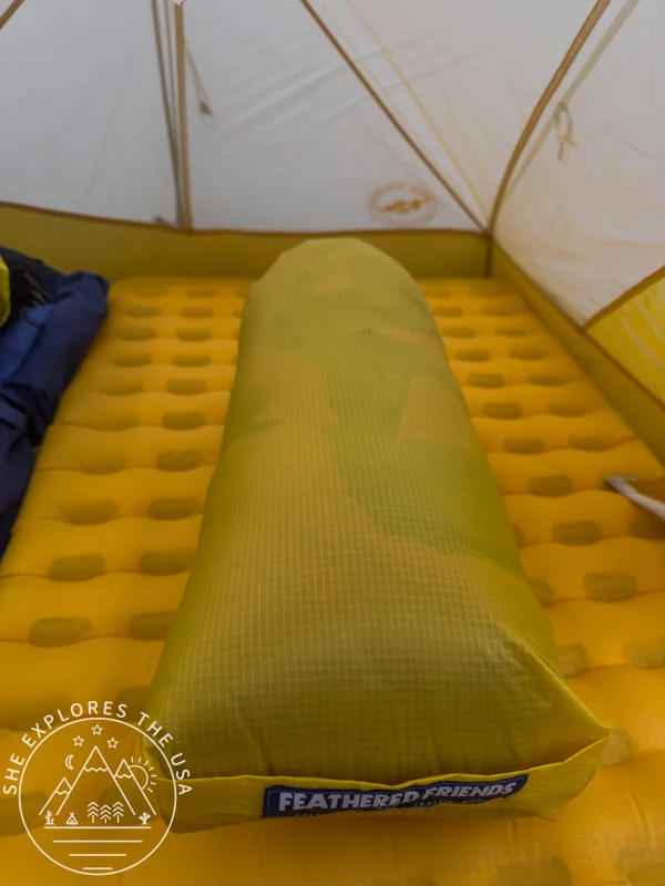 Feathered Friends Petrel UL 10 sleeping bag in its stuff bag