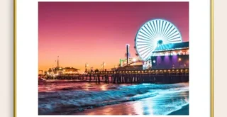Santa Monica Pier Sunset framed art print