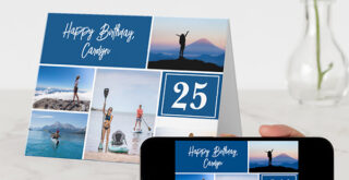 any age Custom Photo Collage Birthday Card